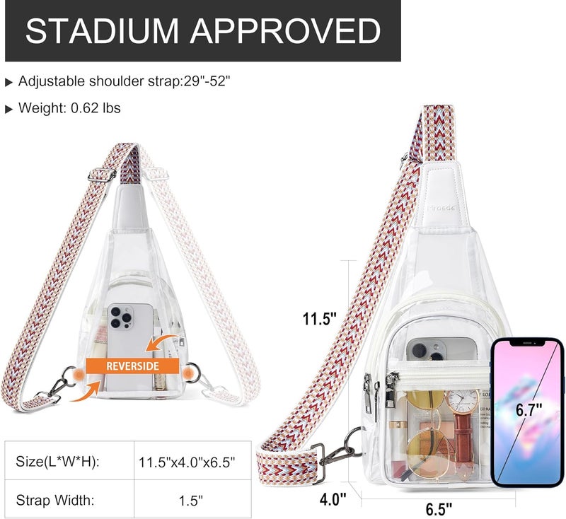 Mroede Clear Bag for Stadium Events Approved Clear Purses for Women Crossbody Transparent Bag Stadium Bags for Concert Sport - Image 4